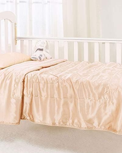 Cozysilk Pure Silk Throw Blanket, 100% Mulberry Silk Inside and Outside, Pure Silk Children Blanket for Couch Bed Sofa Travel - Lightweight Cozy Warm Bed Blanket for All Season (42x59, Champagne)