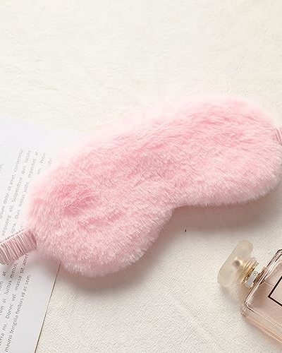 ZLDXDP Plush Sleeping Cover Sleeping Cute Plush Eye Mask Blindfold Eye Bandage Cover Relaxing Nap (Color : E, Size : 21 * 9.5 CM)
